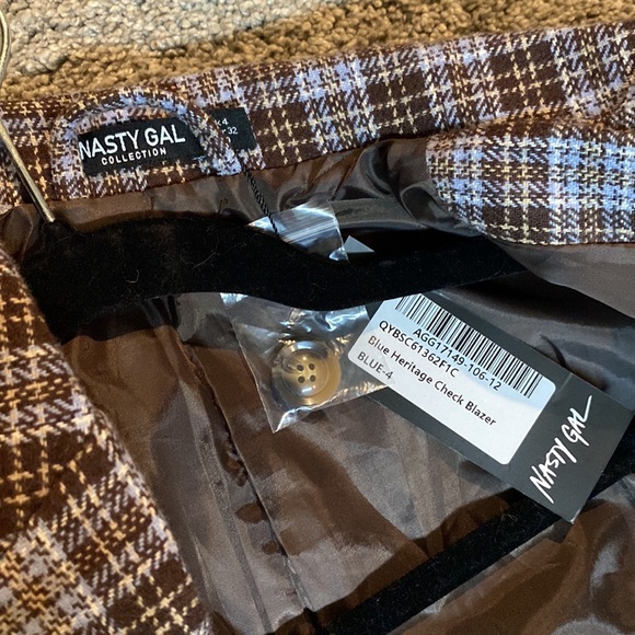 Blue and brown checkered blazer - Picture 4 of 4